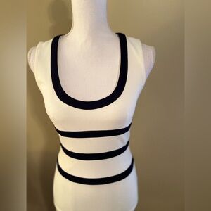 Cache Cream and Navy Bodycon Dress Size 0